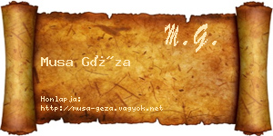 Musa Géza névjegykártya