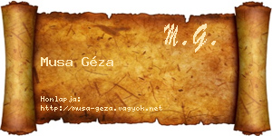 Musa Géza névjegykártya