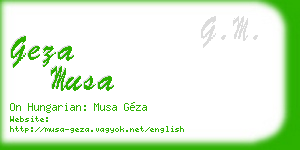 geza musa business card